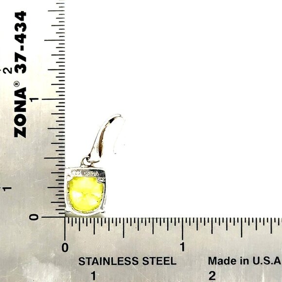 Silver 925 Green Cz Dangle Earrings - Picture 7 of 8